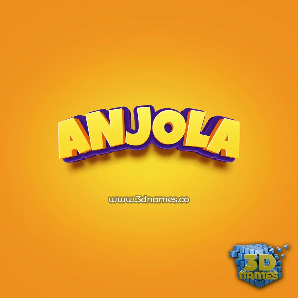 anjola in Orange Toon style - 3D name wallpaper