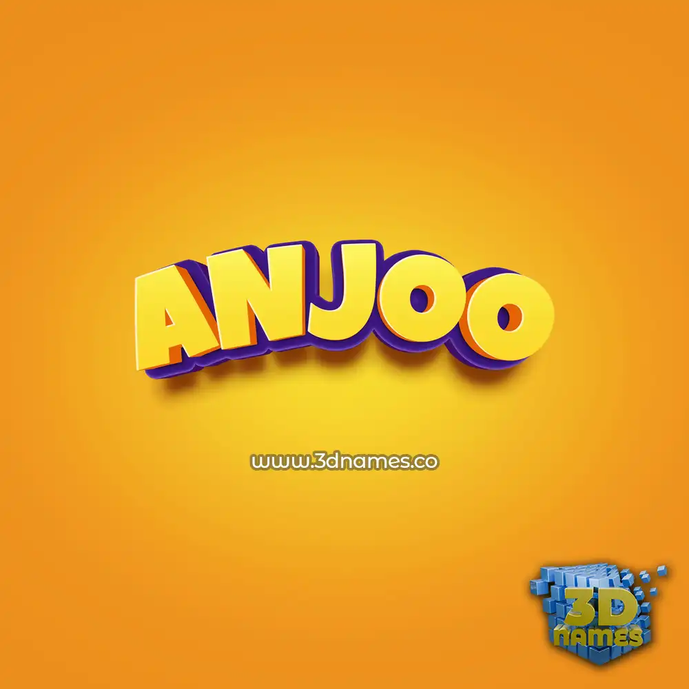 anjoo in Orange Toon style - 3D name wallpaper
