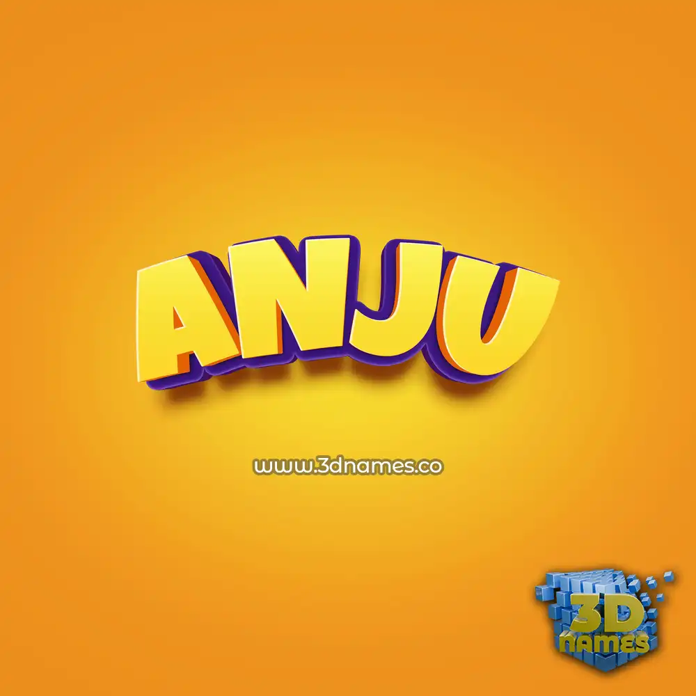 anju in Orange Toon style - 3D name wallpaper
