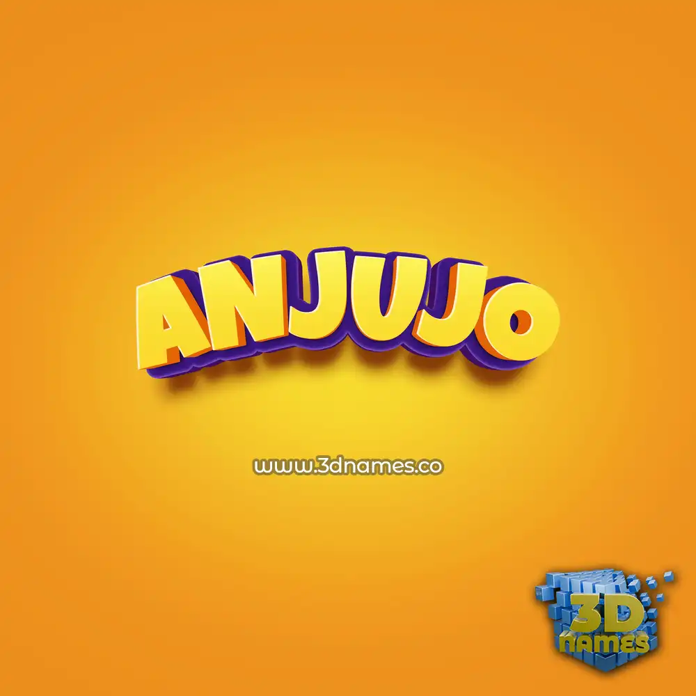 anjujo in Orange Toon style - 3D name wallpaper