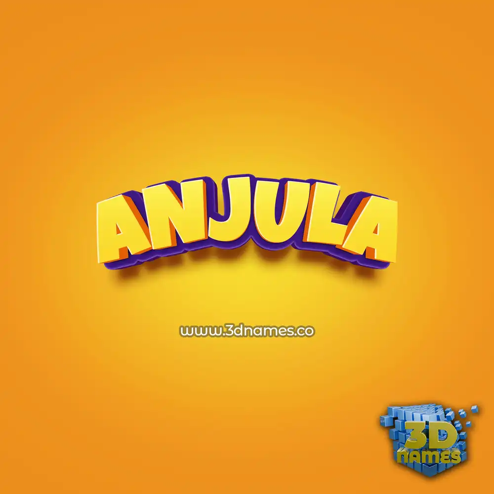anjula in Orange Toon style - 3D name wallpaper