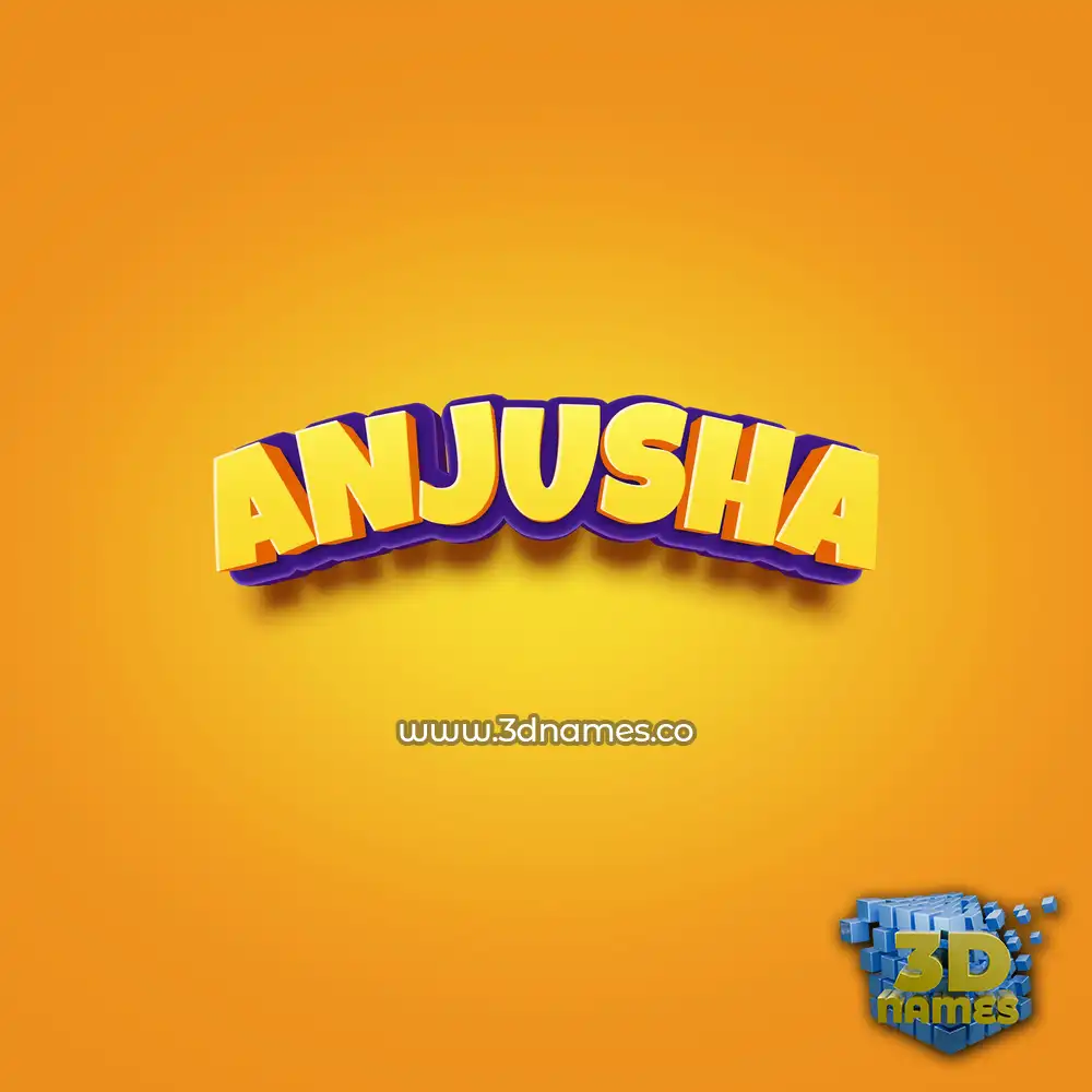 anjusha in Orange Toon style - 3D name wallpaper