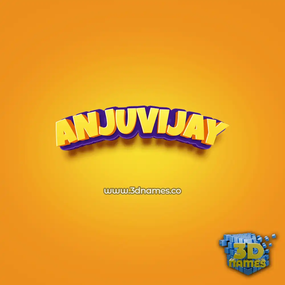 anjuvijay in Orange Toon style - 3D name wallpaper