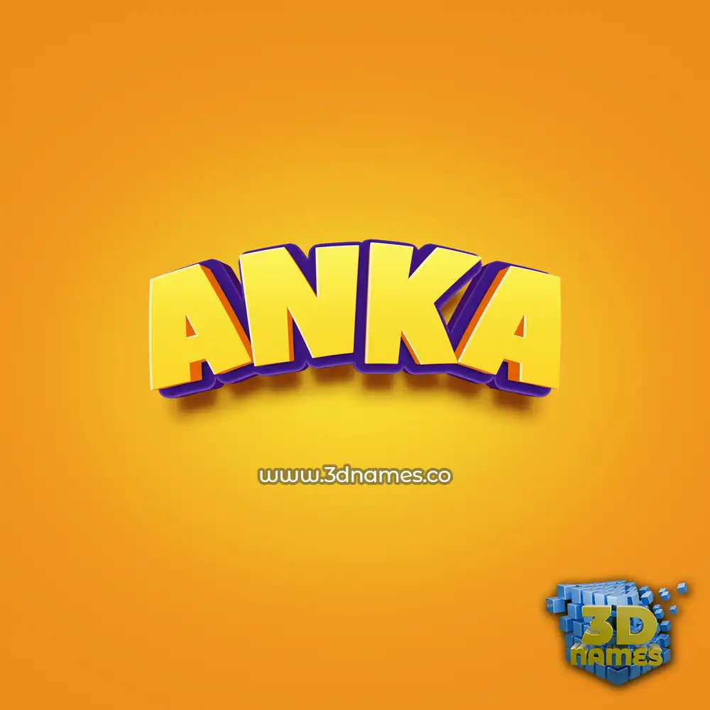 anka in Orange Toon style - 3D name wallpaper