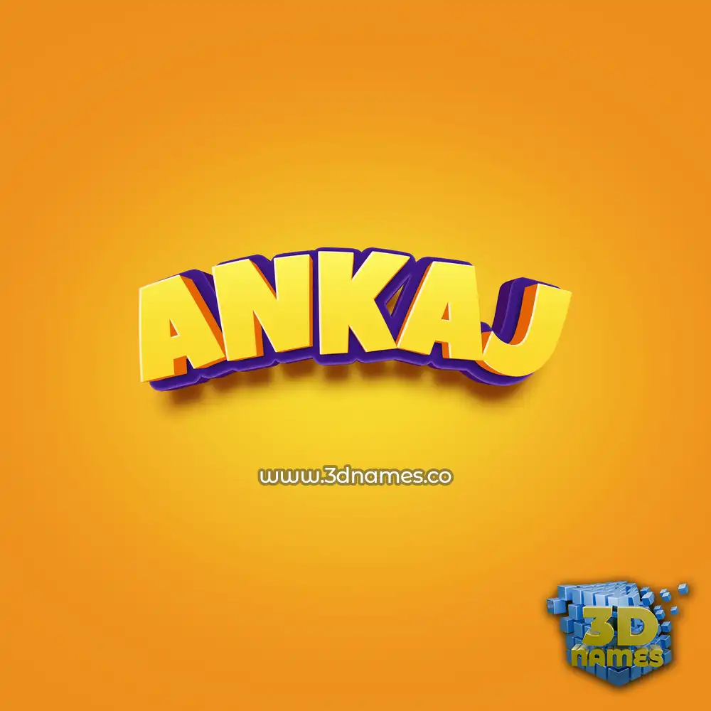 ankaj in Orange Toon style - 3D name wallpaper