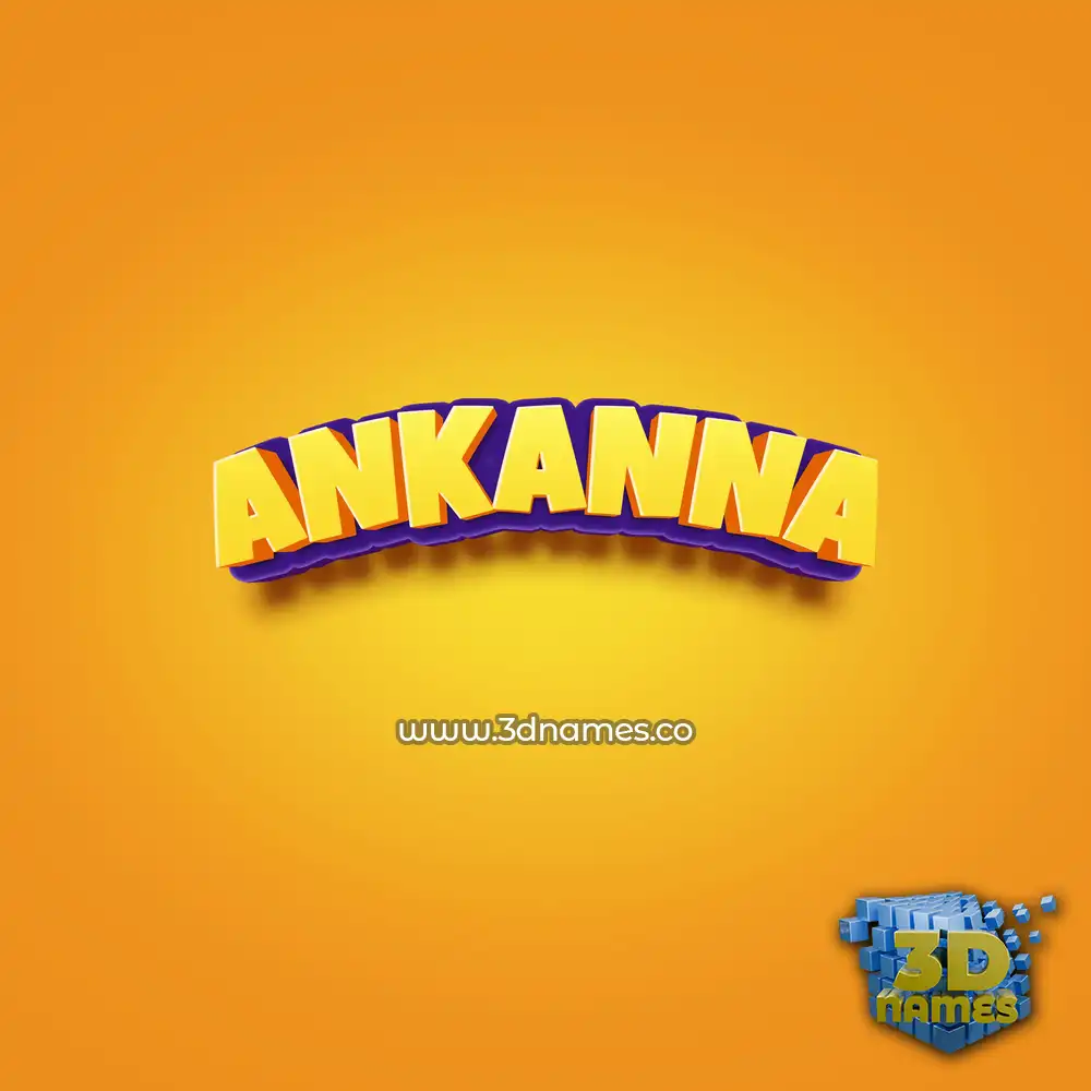 ankanna in Orange Toon style - 3D name wallpaper