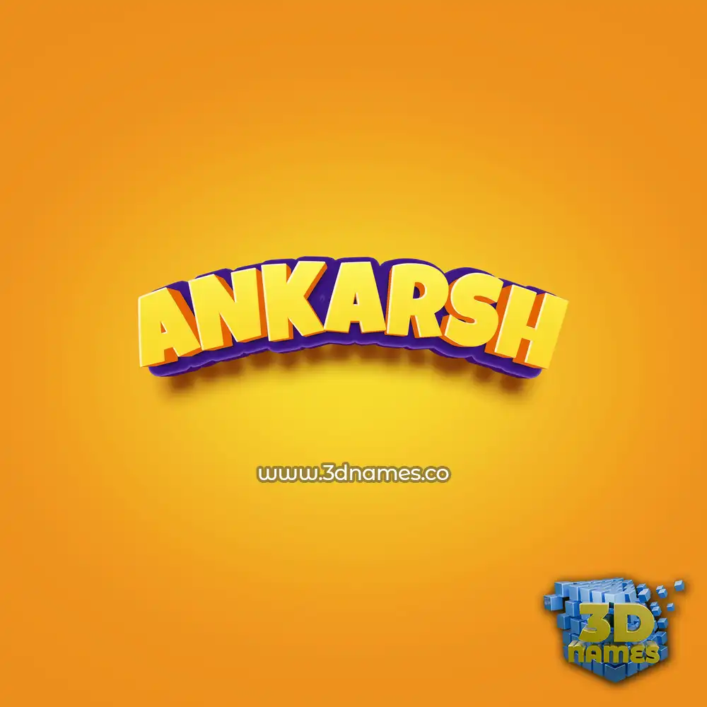 ankarsh in Orange Toon style - 3D name wallpaper
