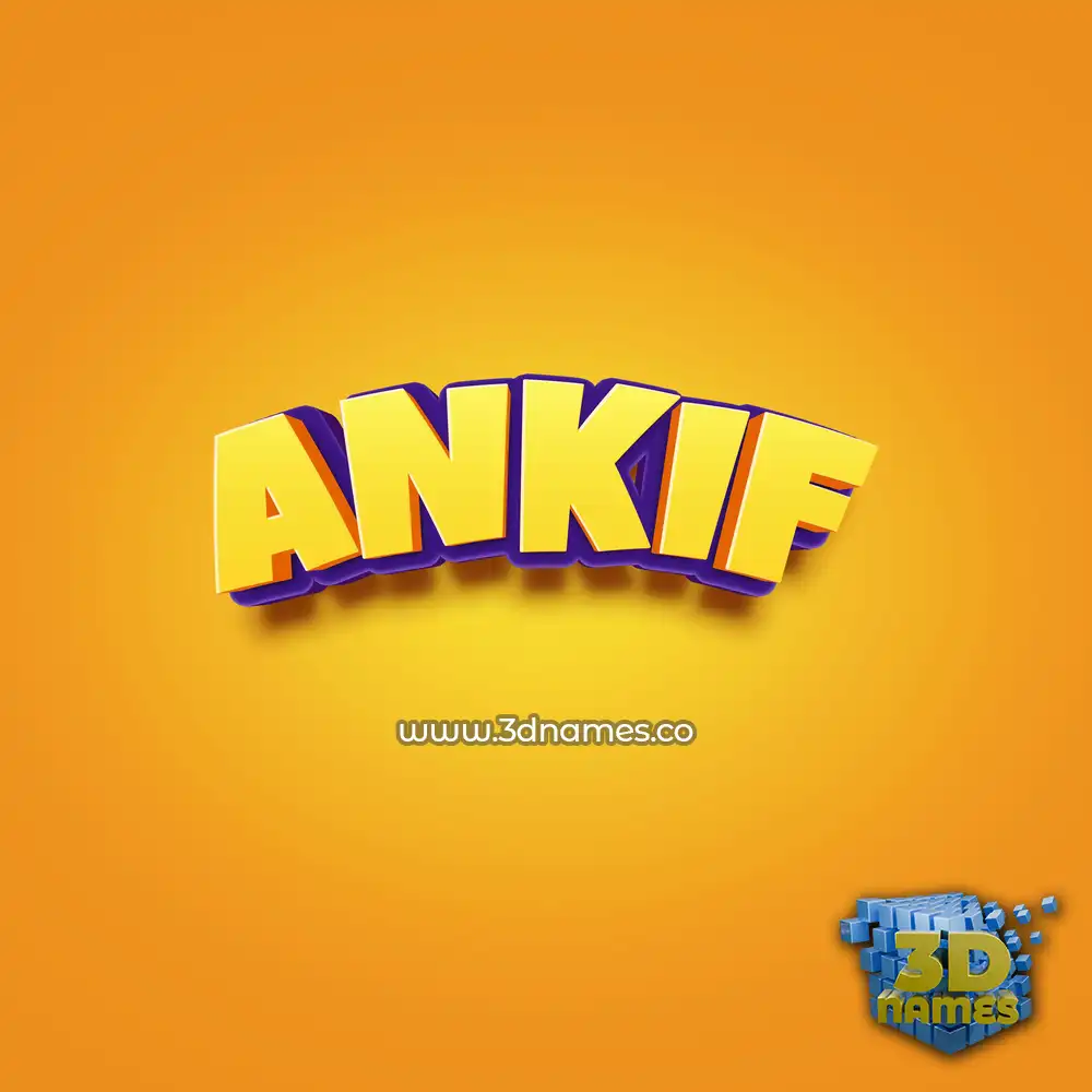 ankif in Orange Toon style - 3D name wallpaper