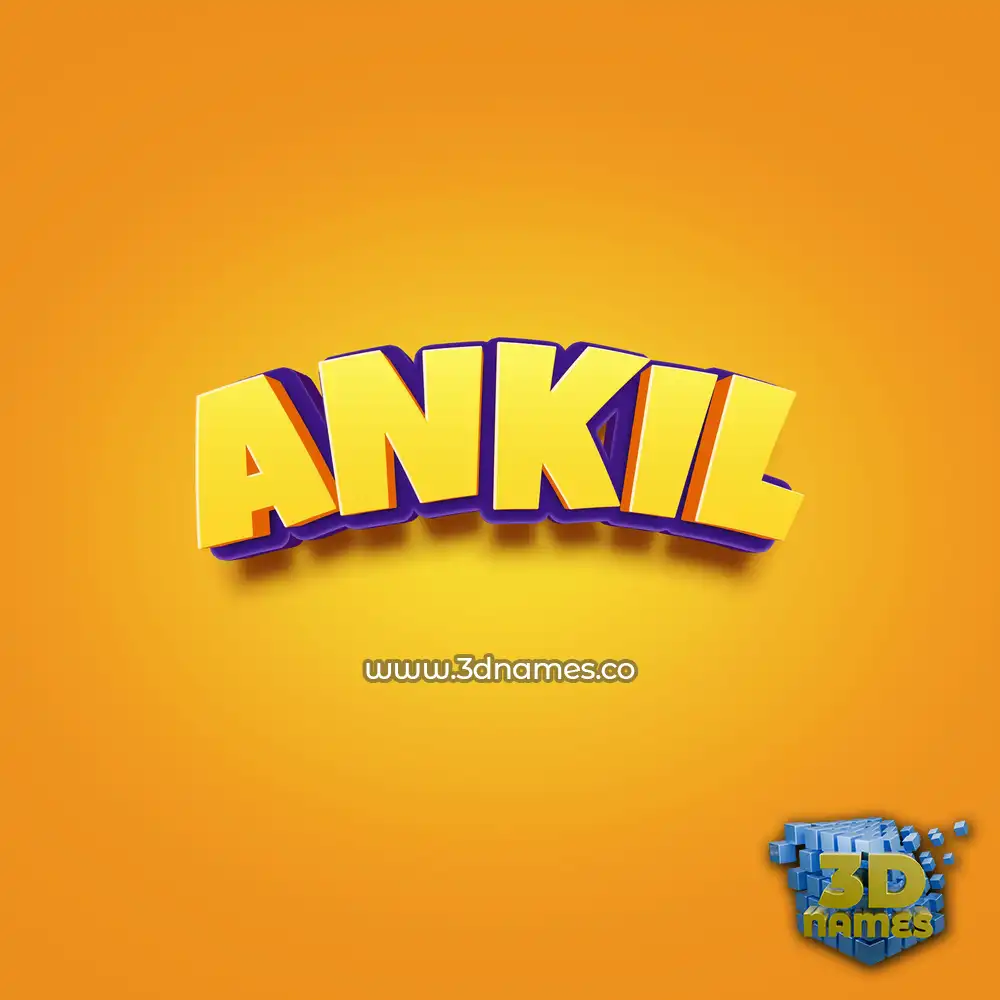 ankil in Orange Toon style - 3D name wallpaper