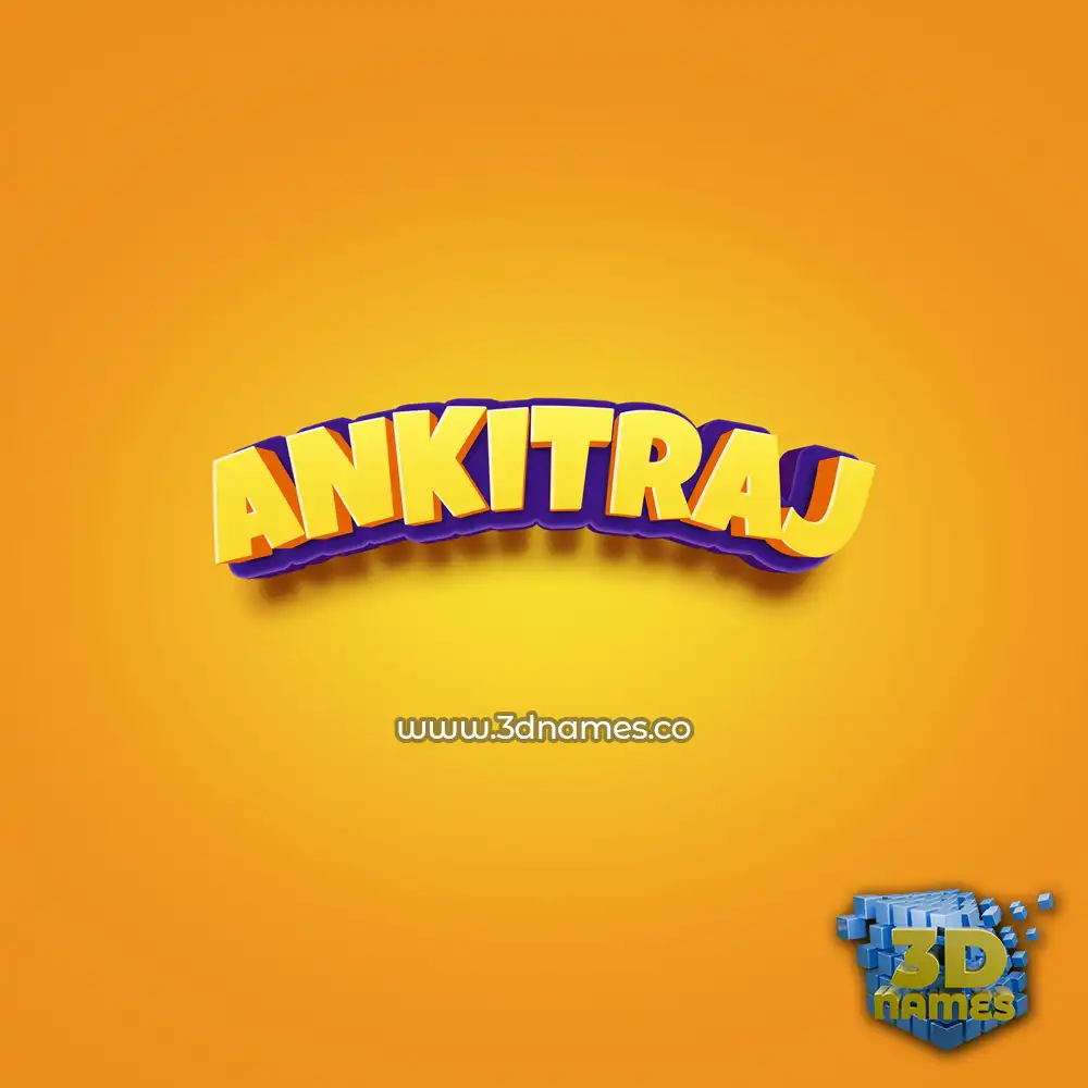 ankitraj in Orange Toon style - 3D name wallpaper