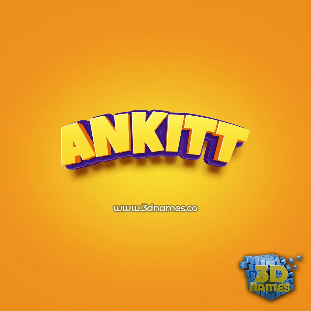 ankitt in Orange Toon style - 3D name wallpaper