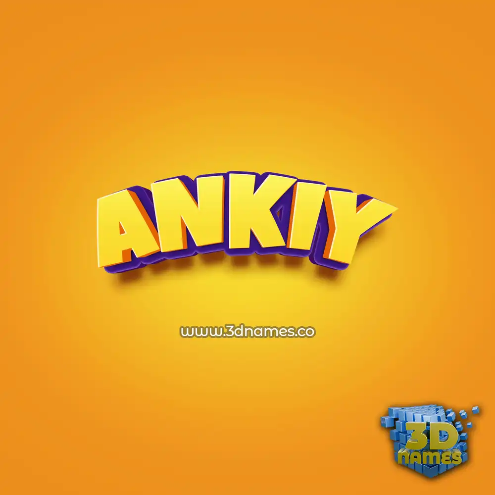 ankiy in Orange Toon style - 3D name wallpaper