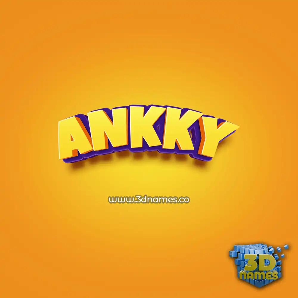 ankky in Orange Toon style - 3D name wallpaper