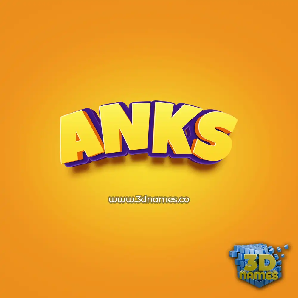 anks in Orange Toon style - 3D name wallpaper