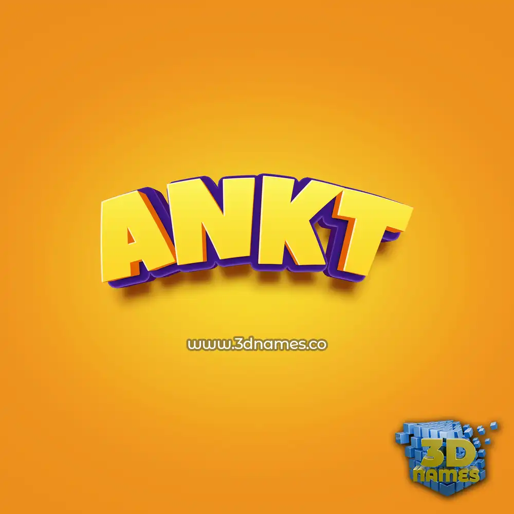 ankt in Orange Toon style - 3D name wallpaper