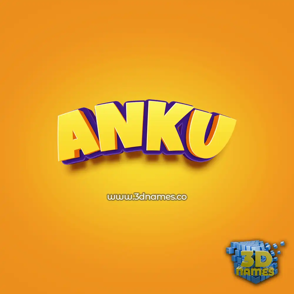 anku in Orange Toon style - 3D name wallpaper