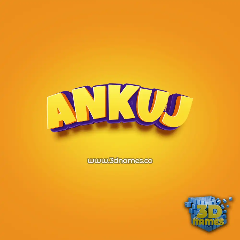 ankuj in Orange Toon style - 3D name wallpaper
