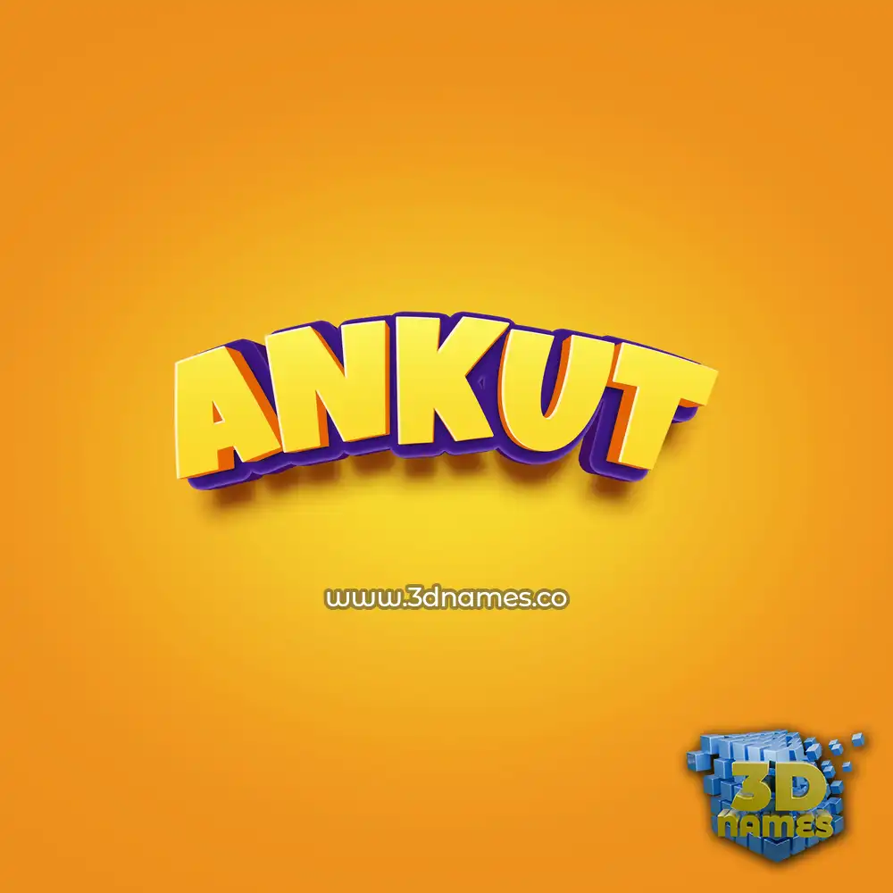 ankut in Orange Toon style - 3D name wallpaper
