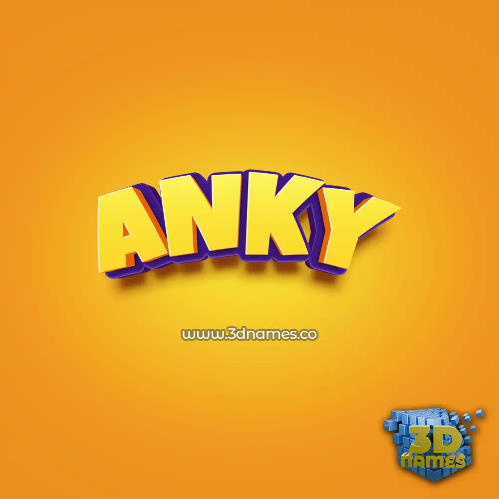 anky in Orange Toon style - 3D name wallpaper