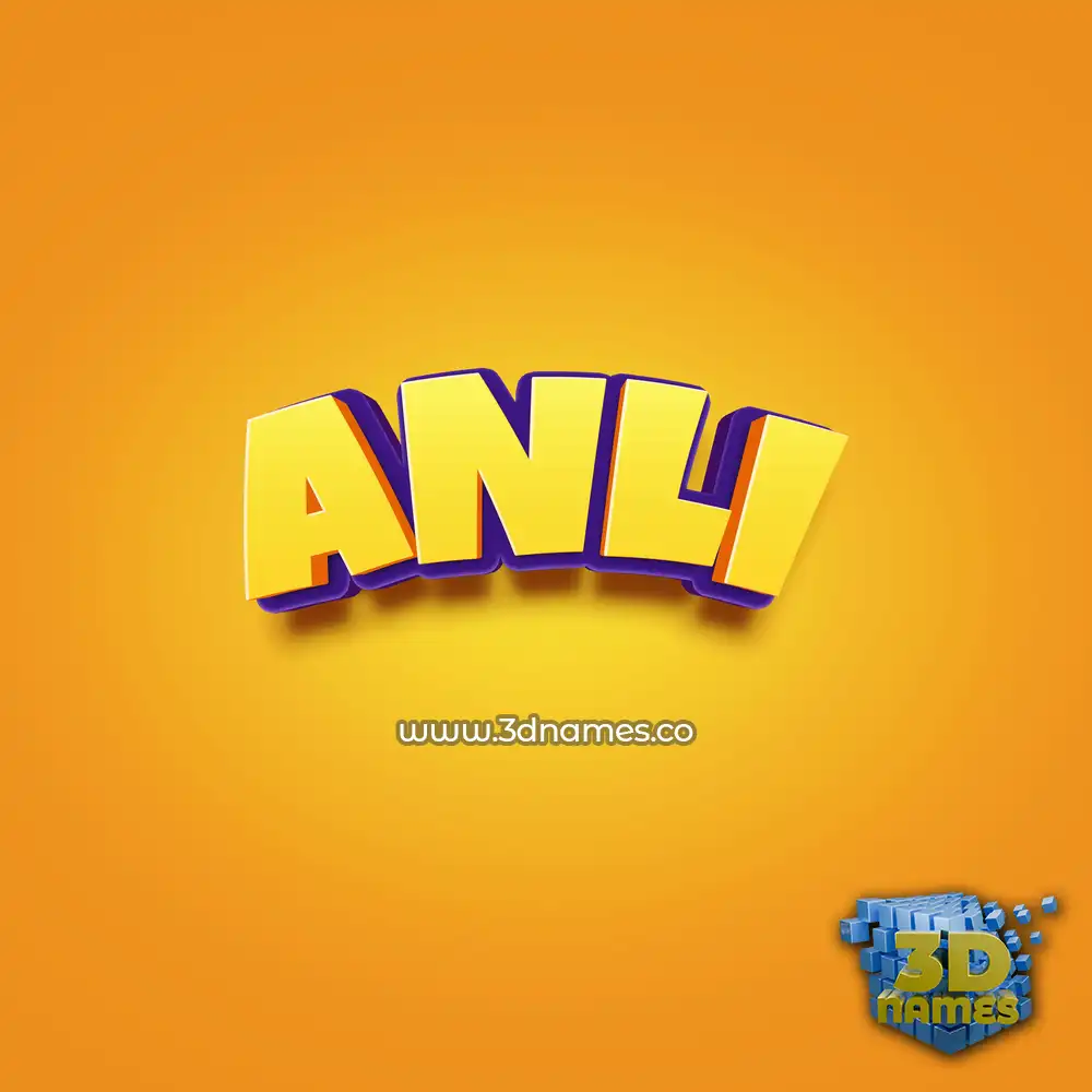 anli in Orange Toon style - 3D name wallpaper