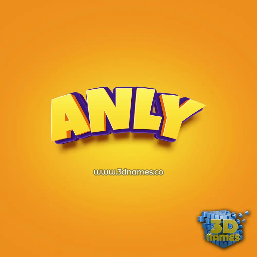 anly in Orange Toon style - 3D name wallpaper