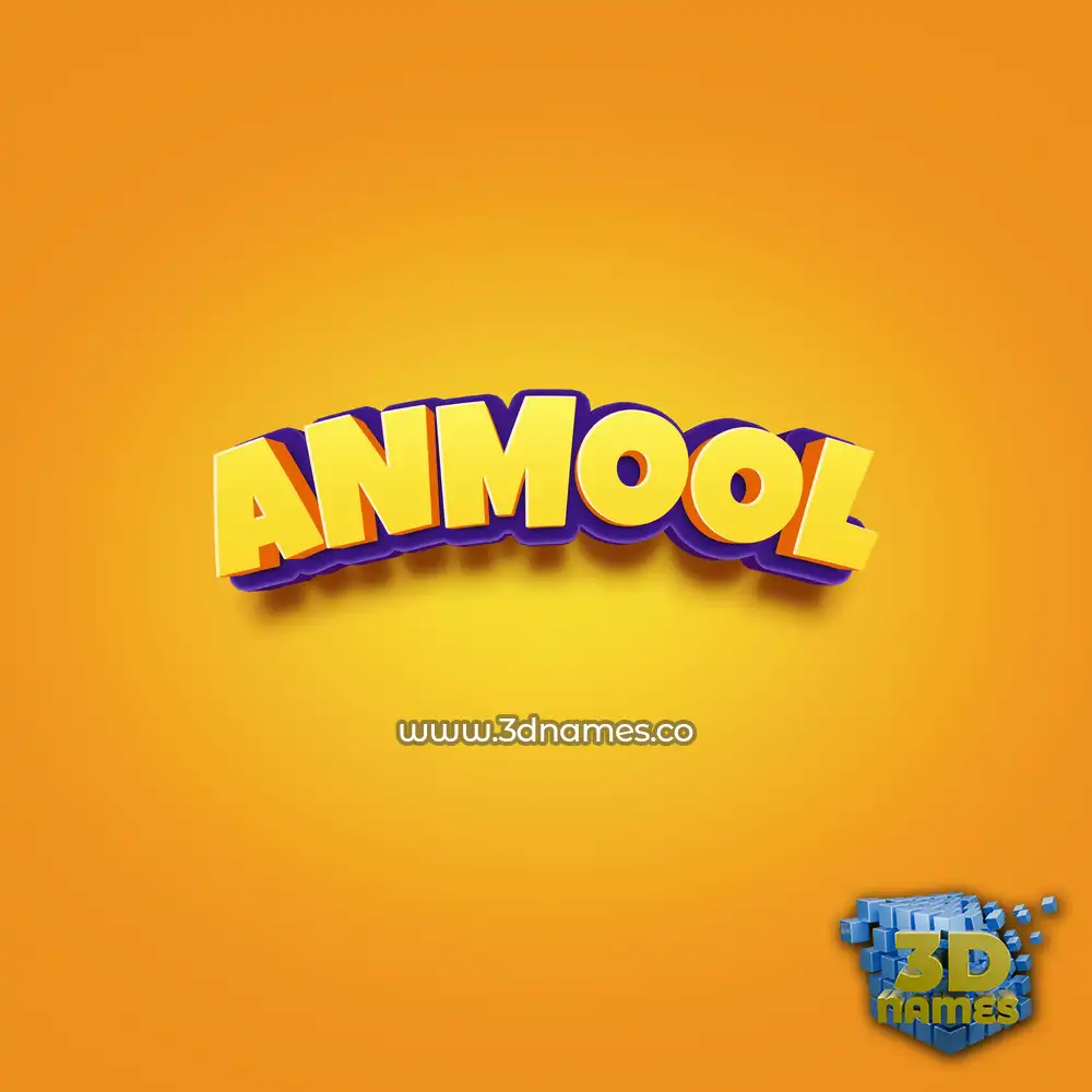 anmool in Orange Toon style - 3D name wallpaper