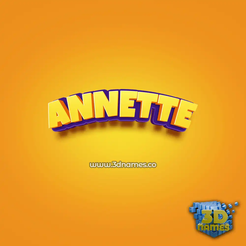 annette in Orange Toon style - 3D name wallpaper