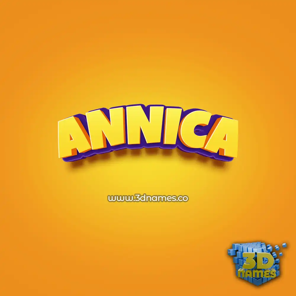 annica in Orange Toon style - 3D name wallpaper