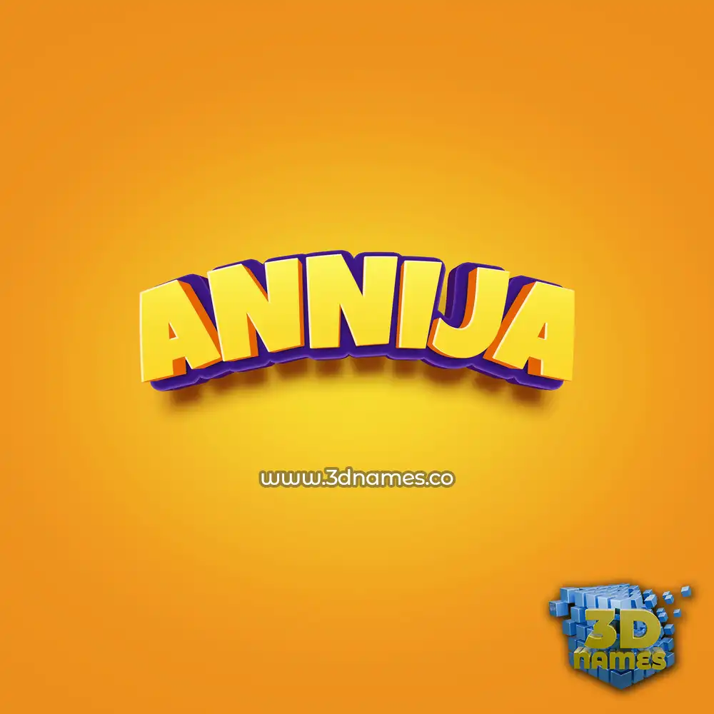annija in Orange Toon style - 3D name wallpaper
