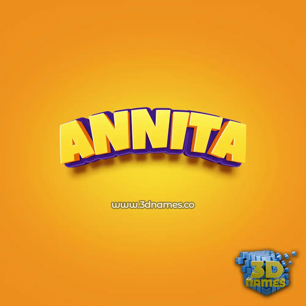 annita in Orange Toon style - 3D name wallpaper
