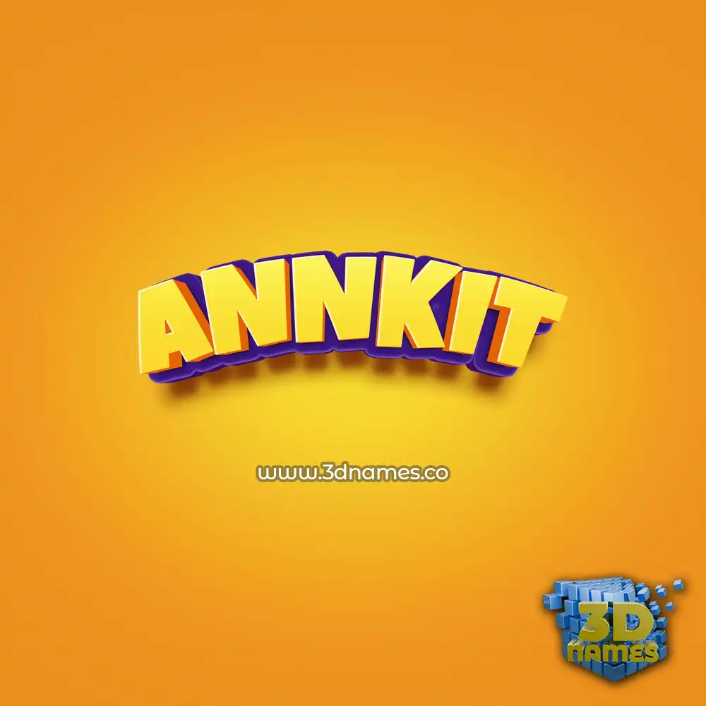 annkit in Orange Toon style - 3D name wallpaper