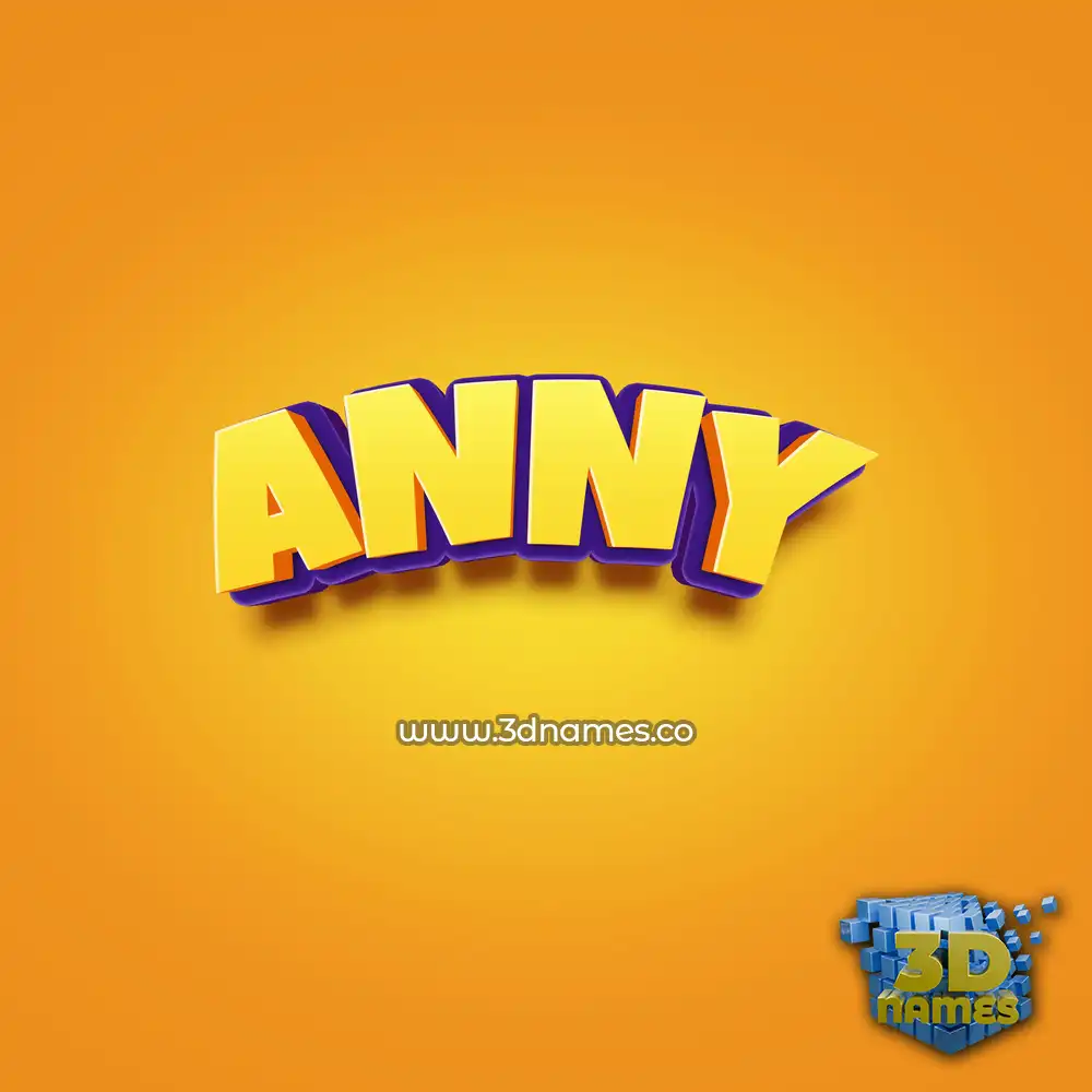 anny in Orange Toon style - 3D name wallpaper