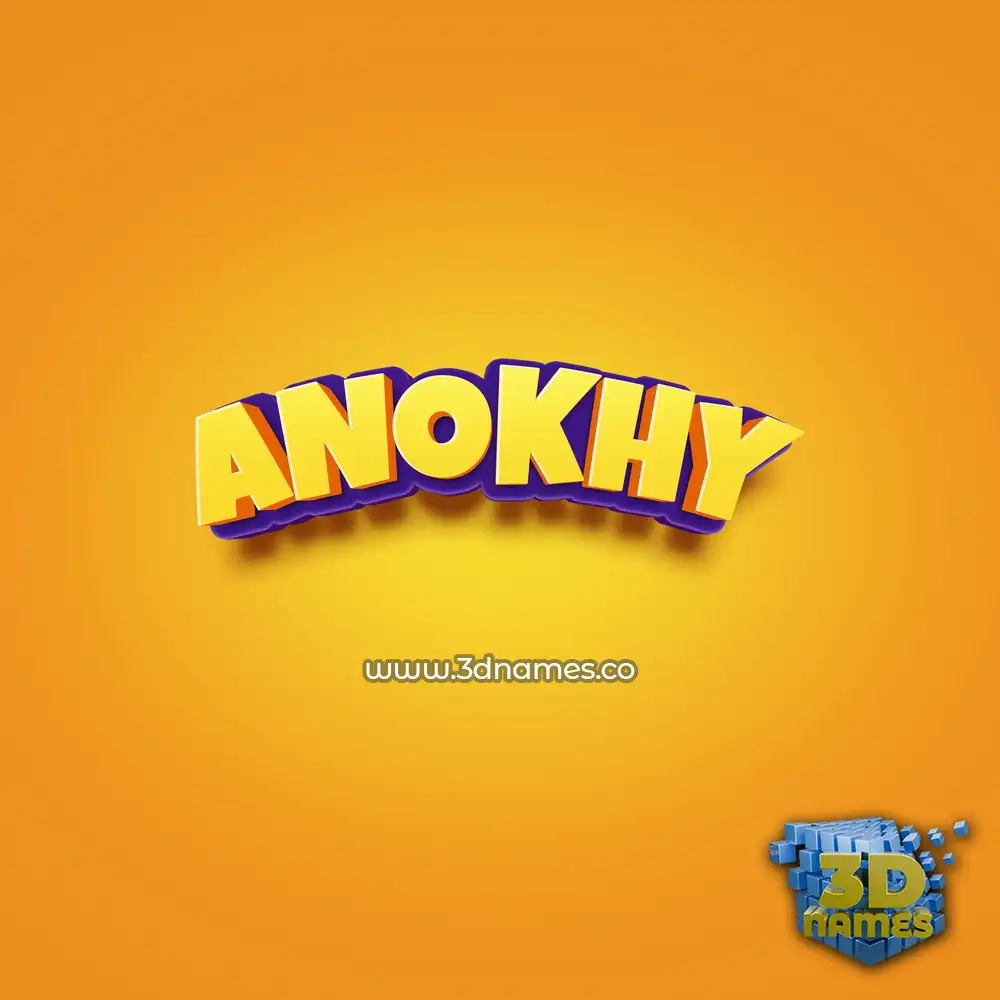 anokhy in Orange Toon style - 3D name wallpaper