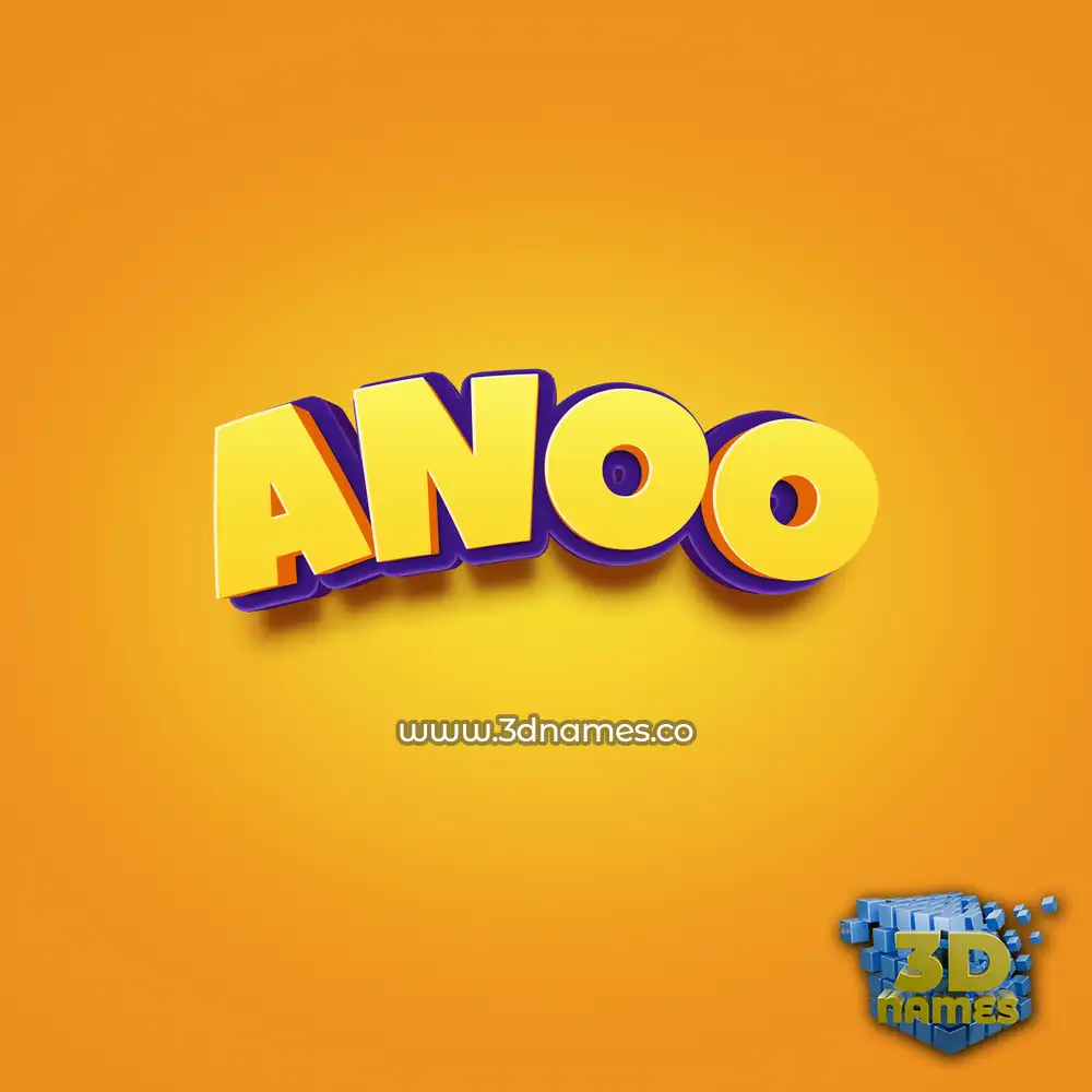 anoo in Orange Toon style - 3D name wallpaper