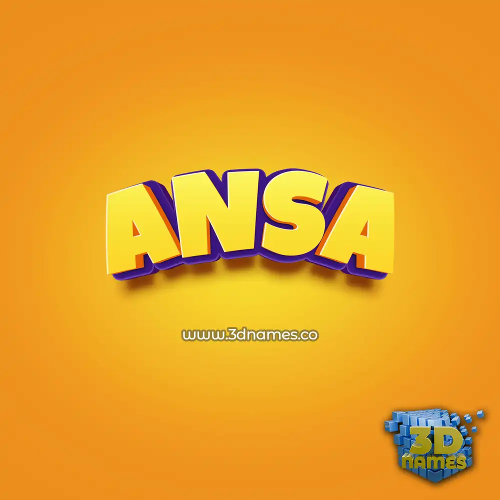 ansa in Orange Toon style - 3D name wallpaper