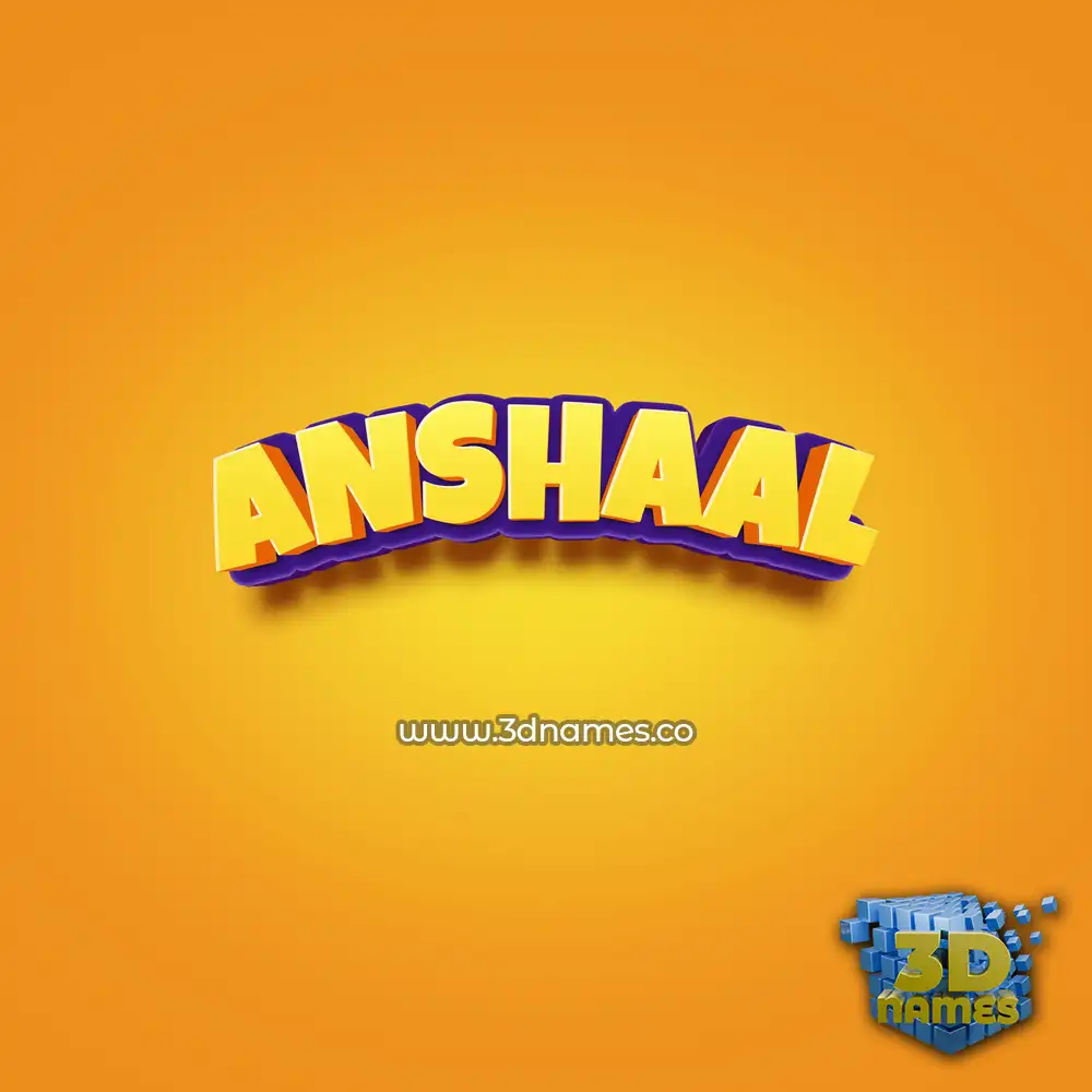 anshaal in Orange Toon style - 3D name wallpaper