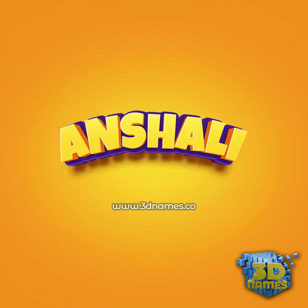 anshali in Orange Toon style - 3D name wallpaper