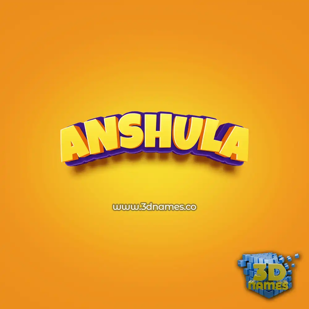anshula in Orange Toon style - 3D name wallpaper