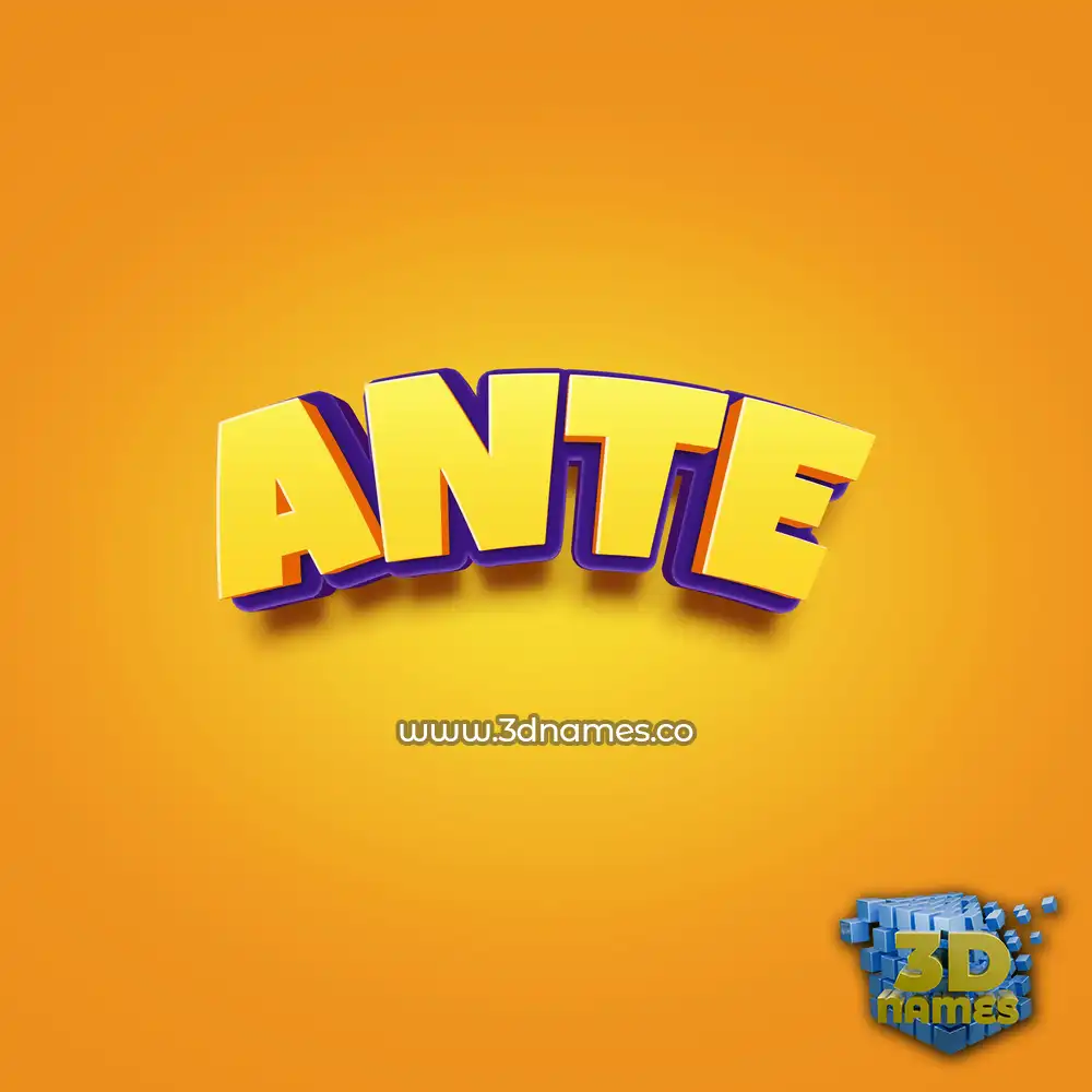 ante in Orange Toon style - 3D name wallpaper