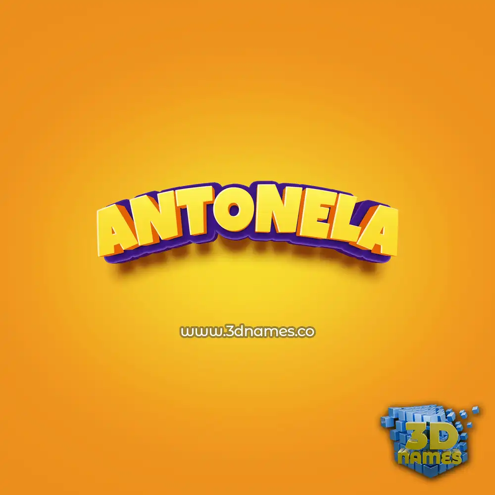 antonela in Orange Toon style - 3D name wallpaper