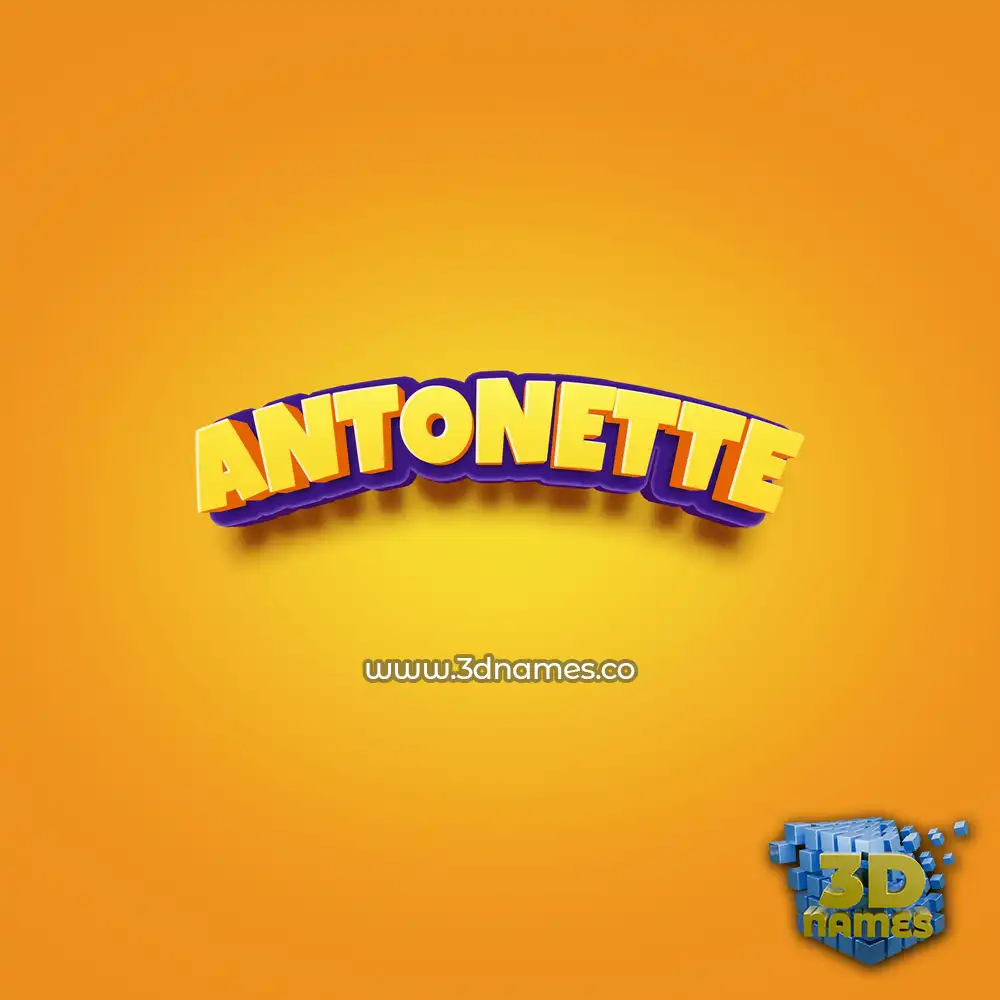 antonette in Orange Toon style - 3D name wallpaper