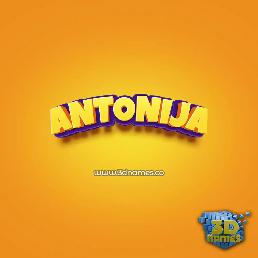 antonija in Orange Toon style - 3D name wallpaper
