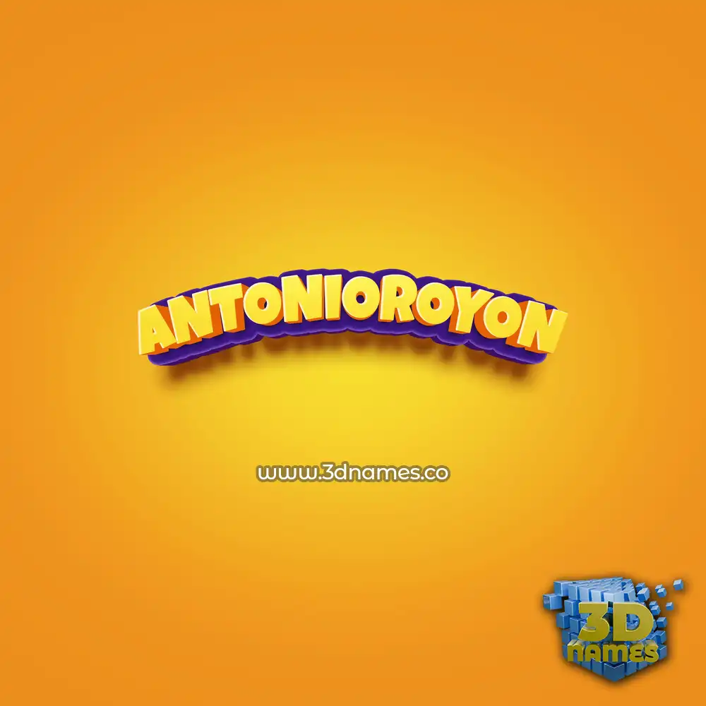 antonioroyon in Orange Toon style - 3D name wallpaper