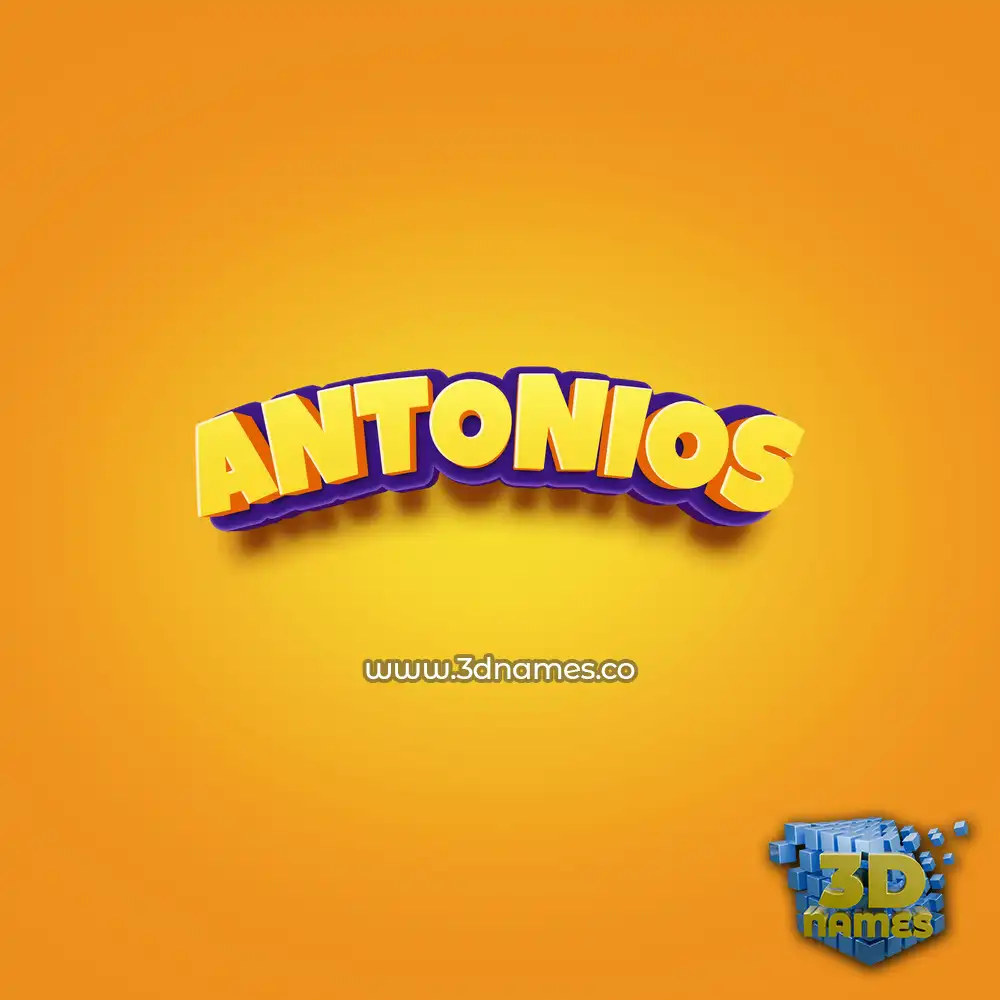 antonios in Orange Toon style - 3D name wallpaper