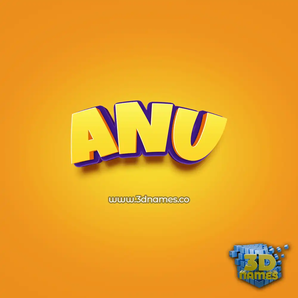 anu in Orange Toon style - 3D name wallpaper