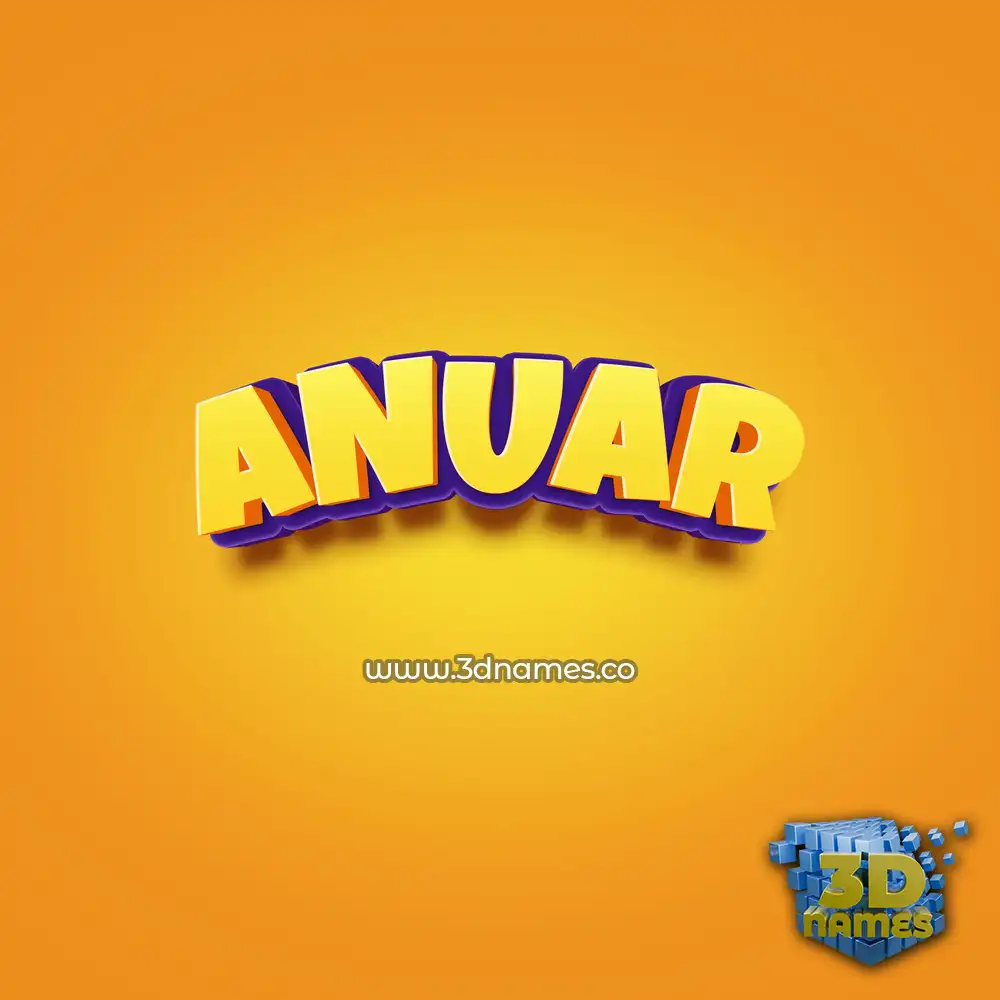 anuar in Orange Toon style - 3D name wallpaper