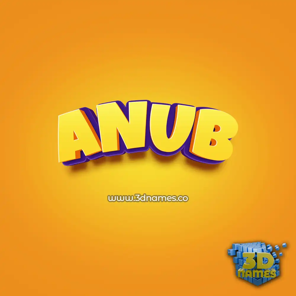 anub in Orange Toon style - 3D name wallpaper