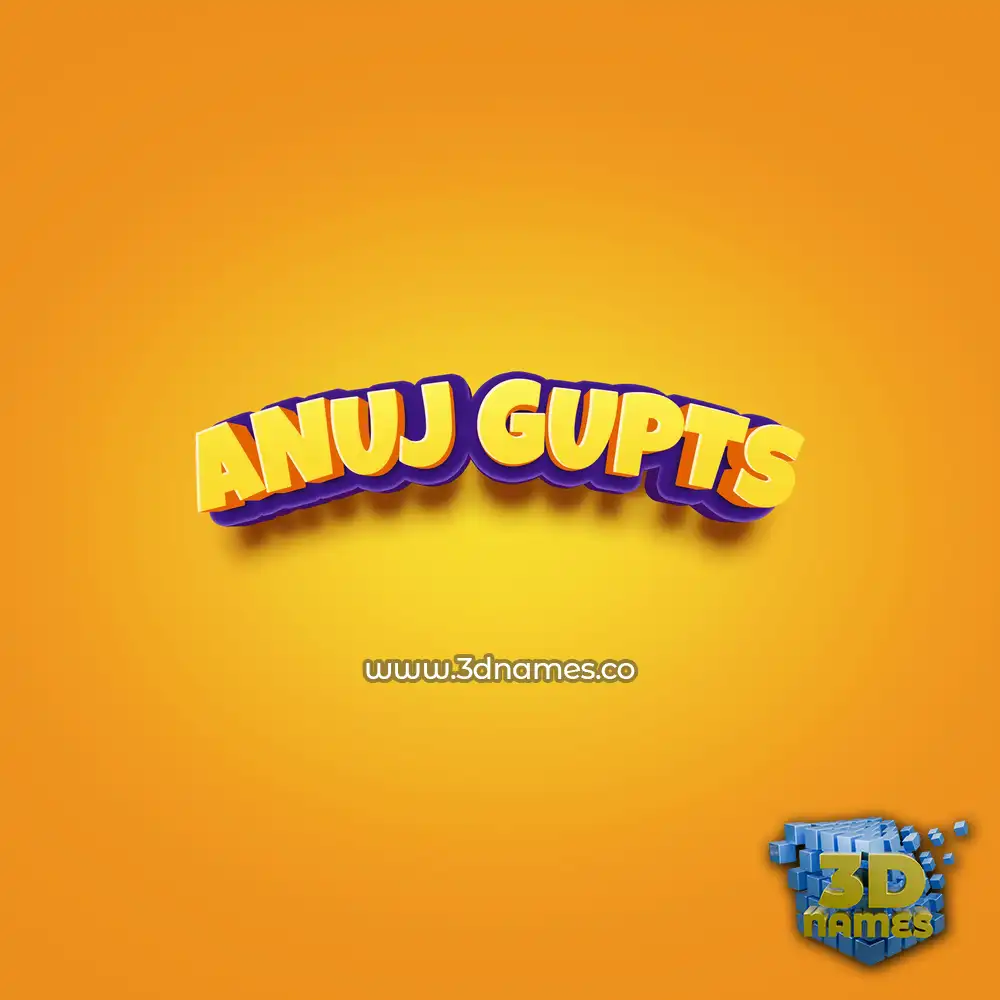 anuj gupts in Orange Toon style - 3D name wallpaper