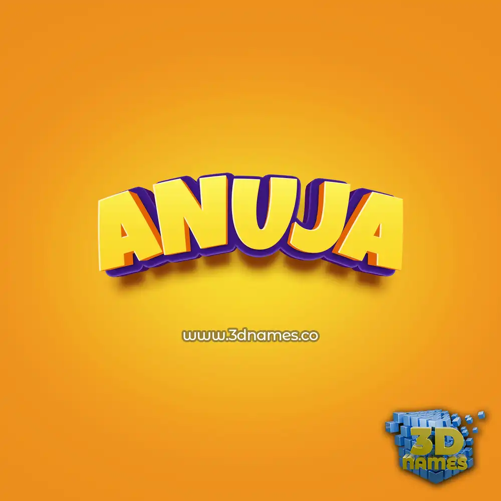 anuja in Orange Toon style - 3D name wallpaper