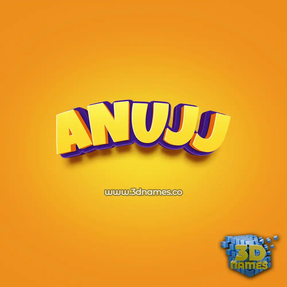 anujj in Orange Toon style - 3D name wallpaper